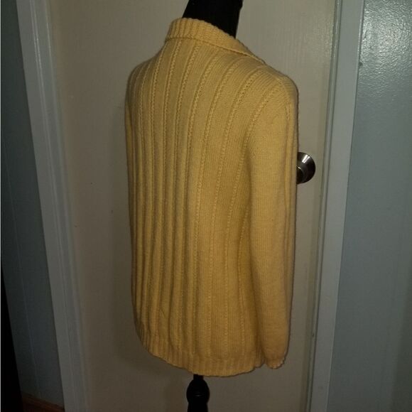 Vintage yellow cardigan crochet no tag - Picture 7 of 12
